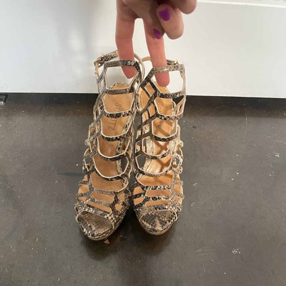 Schultz snakeskin heels